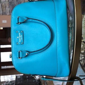 Kate spade turqoise satchel with crossbody strap